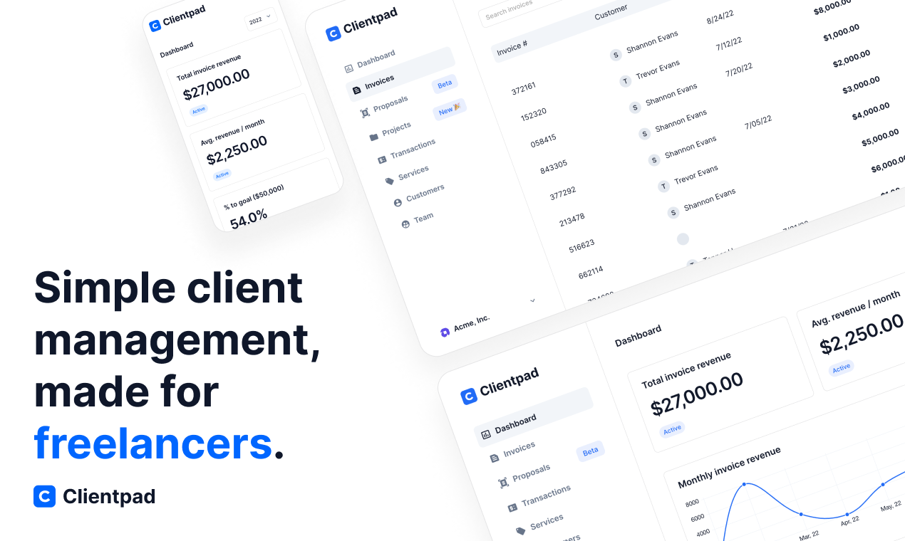 Media ClientPad - Invois & cadangan yang diperkemas, dibuat untuk freelancer. 1
