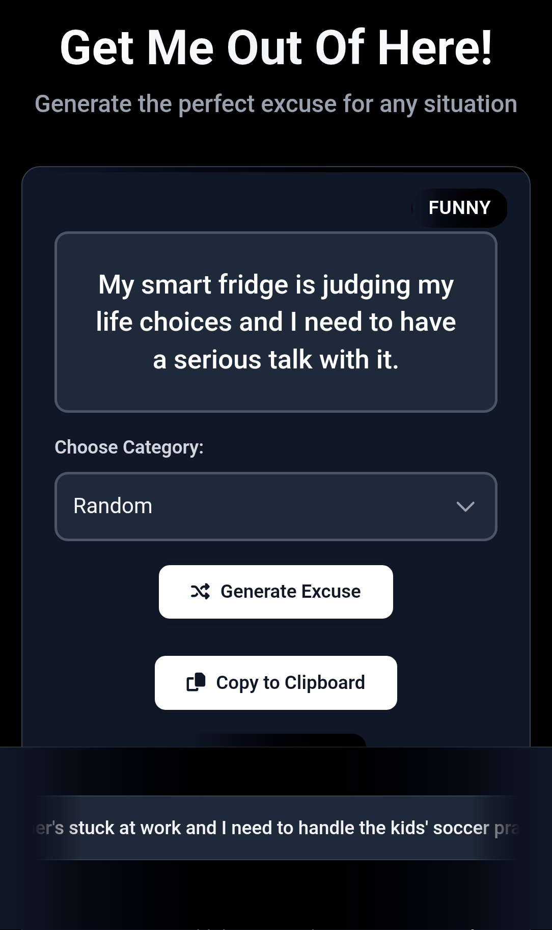 Best excuse generator of all time! gallery image