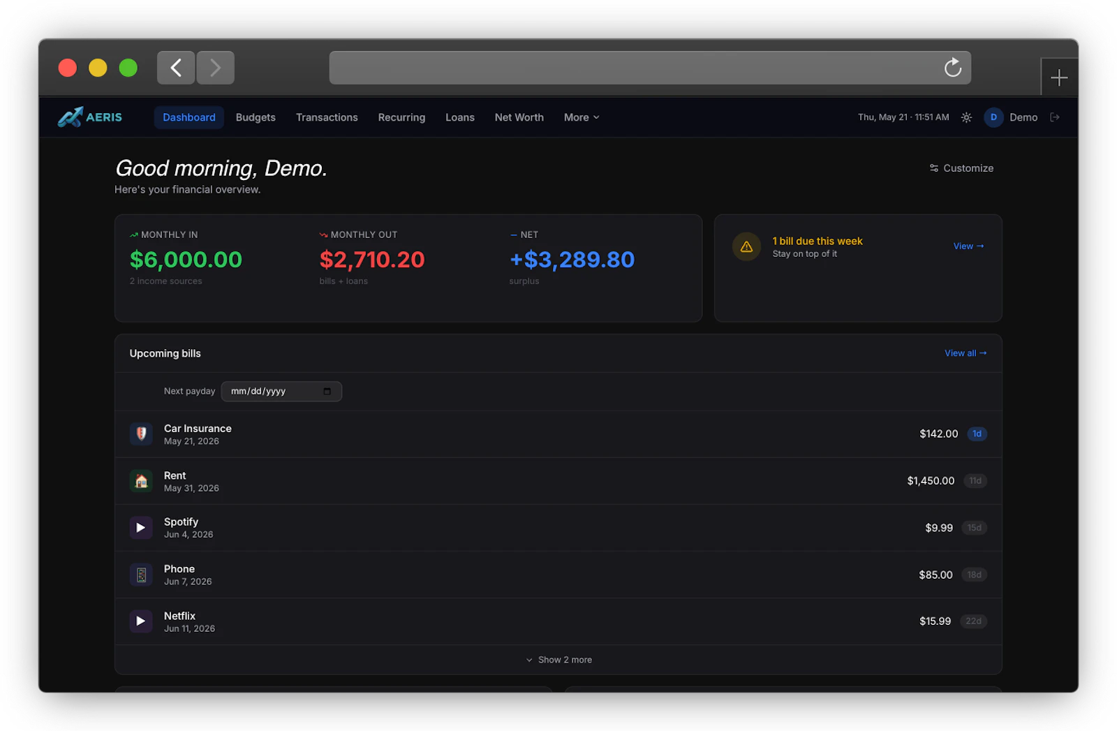 Aeris Finance screenshot 1