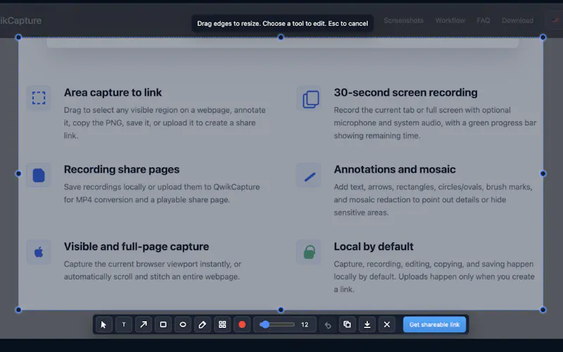 QwikCapture: Screenshot, Record & Share screenshot 6