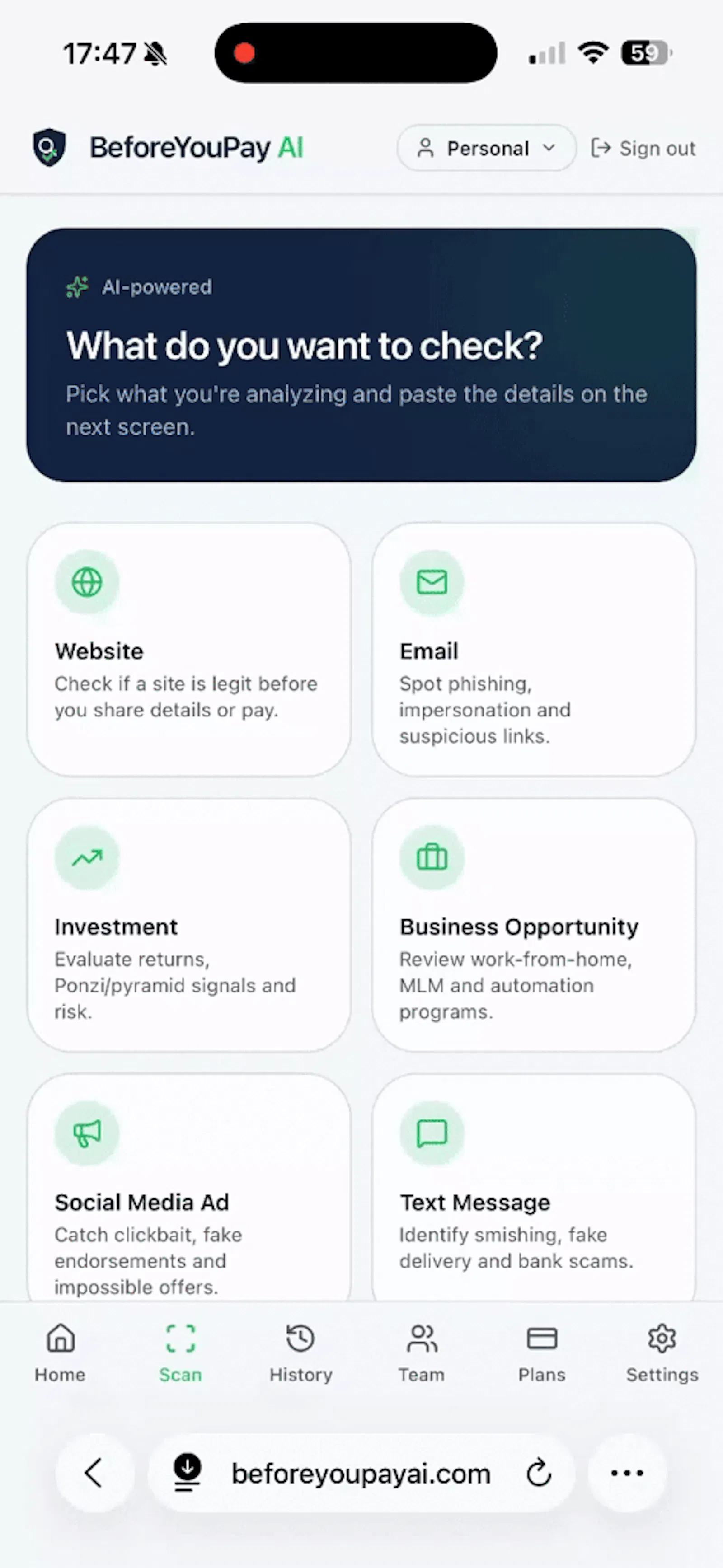 BeforeYouPay AI screenshot 1 (video preview)