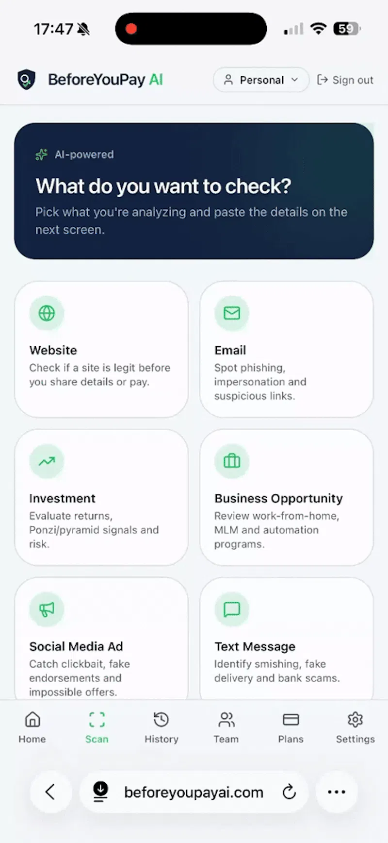 BeforeYouPay AI screenshot 1 (video preview)