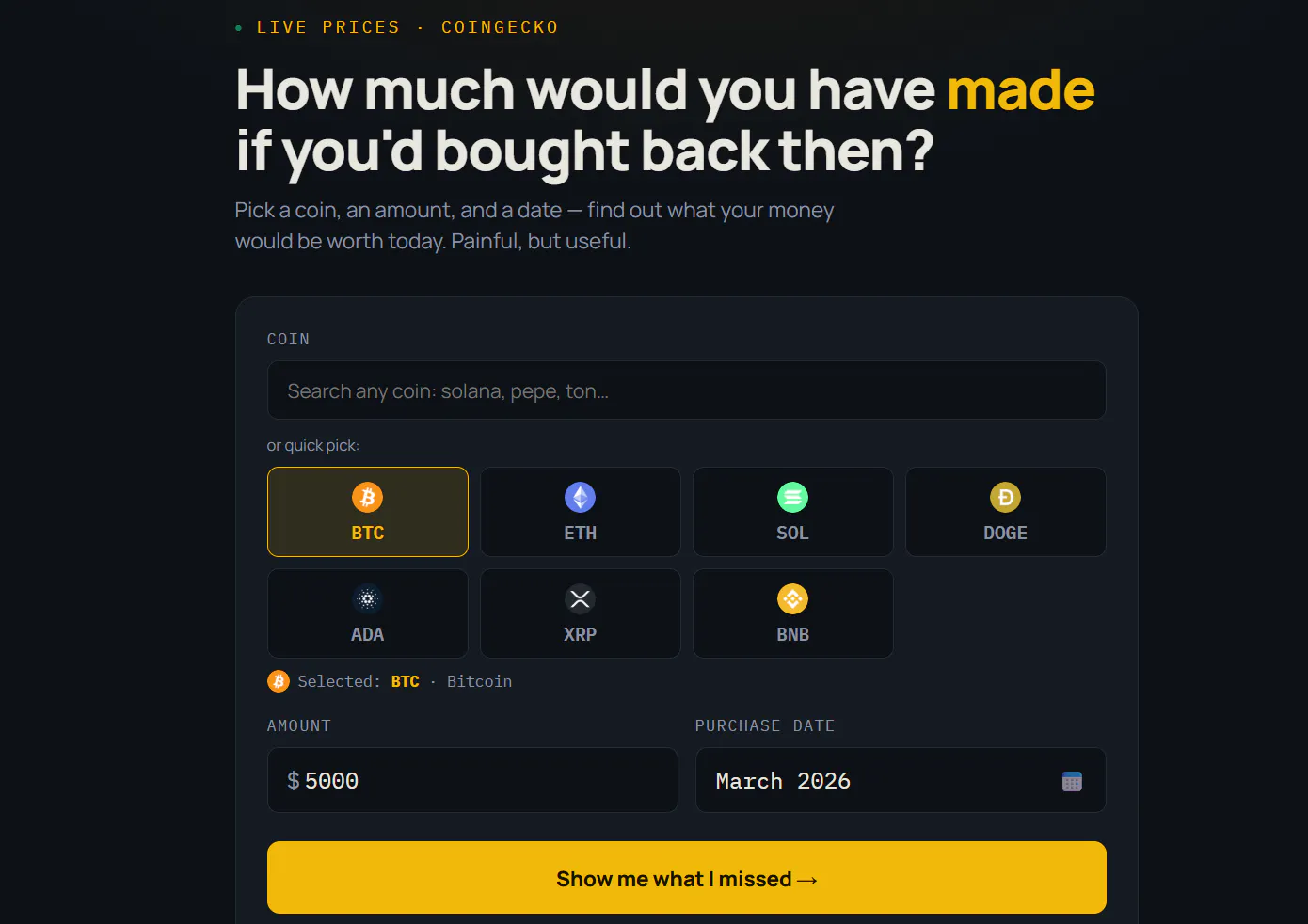 CryptoFumble — What Could You Have Made? gallery image