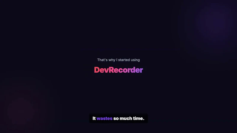 DevRecorder screenshot 1 (video preview)
