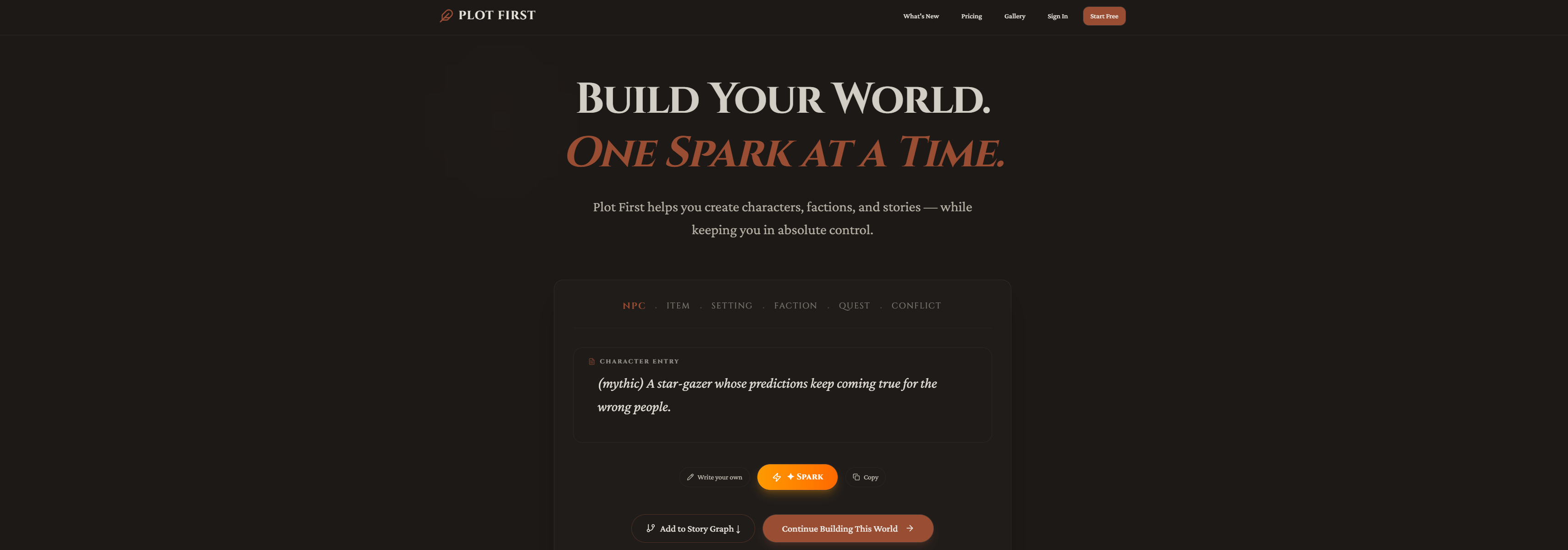 Plot First gallery image