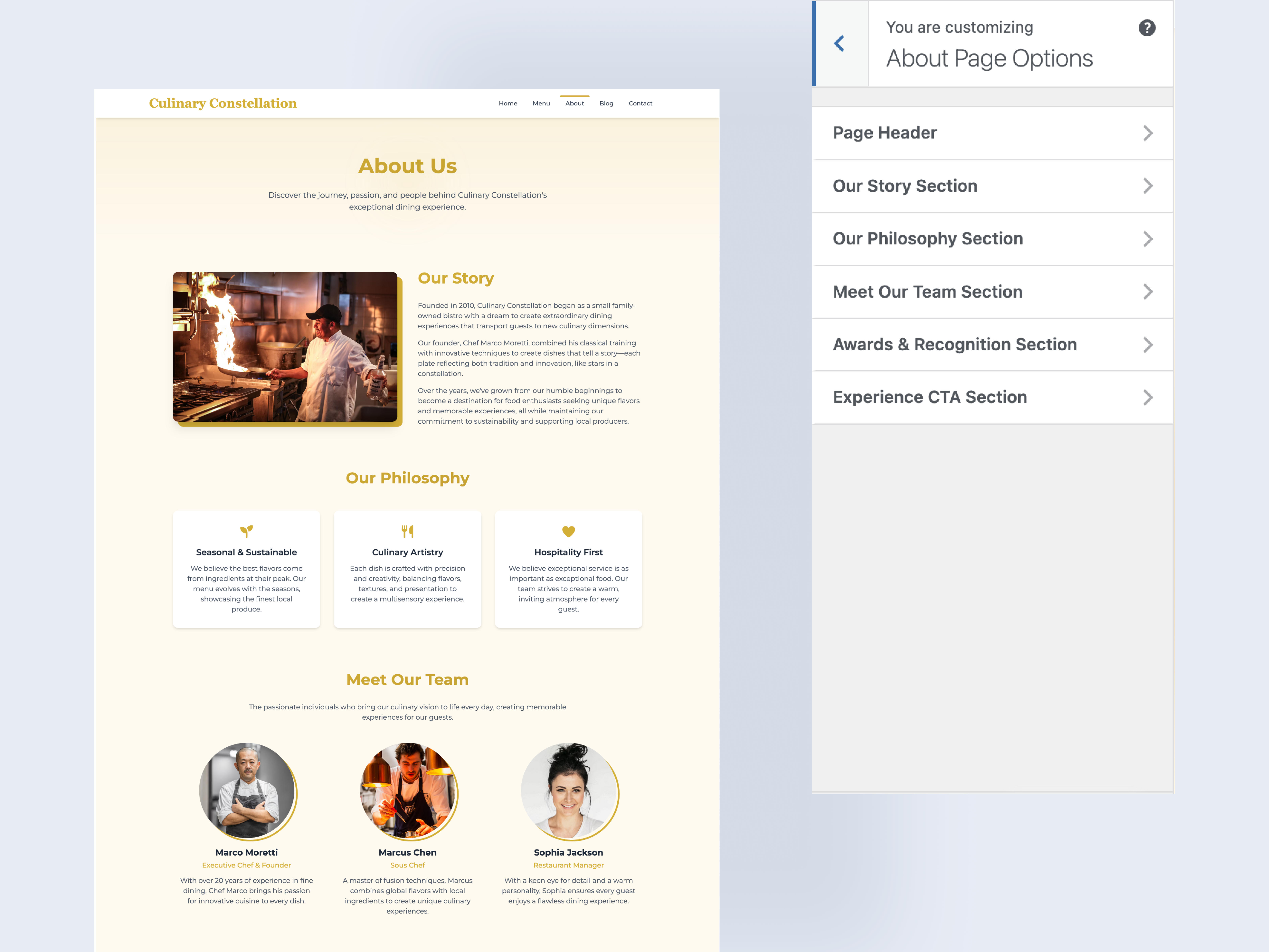 Culinary Constellation WordPress Theme gallery image