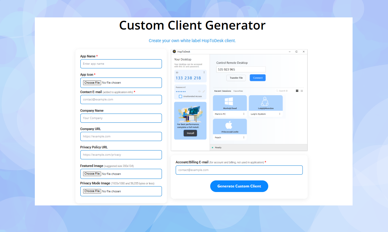 HopTodesk Custom Client Generator - ปรับแต่งเดสก์ท็อประยะไกล HopTodesk ด้วยการสร้างแบรนด์ของคุณเอง media 2