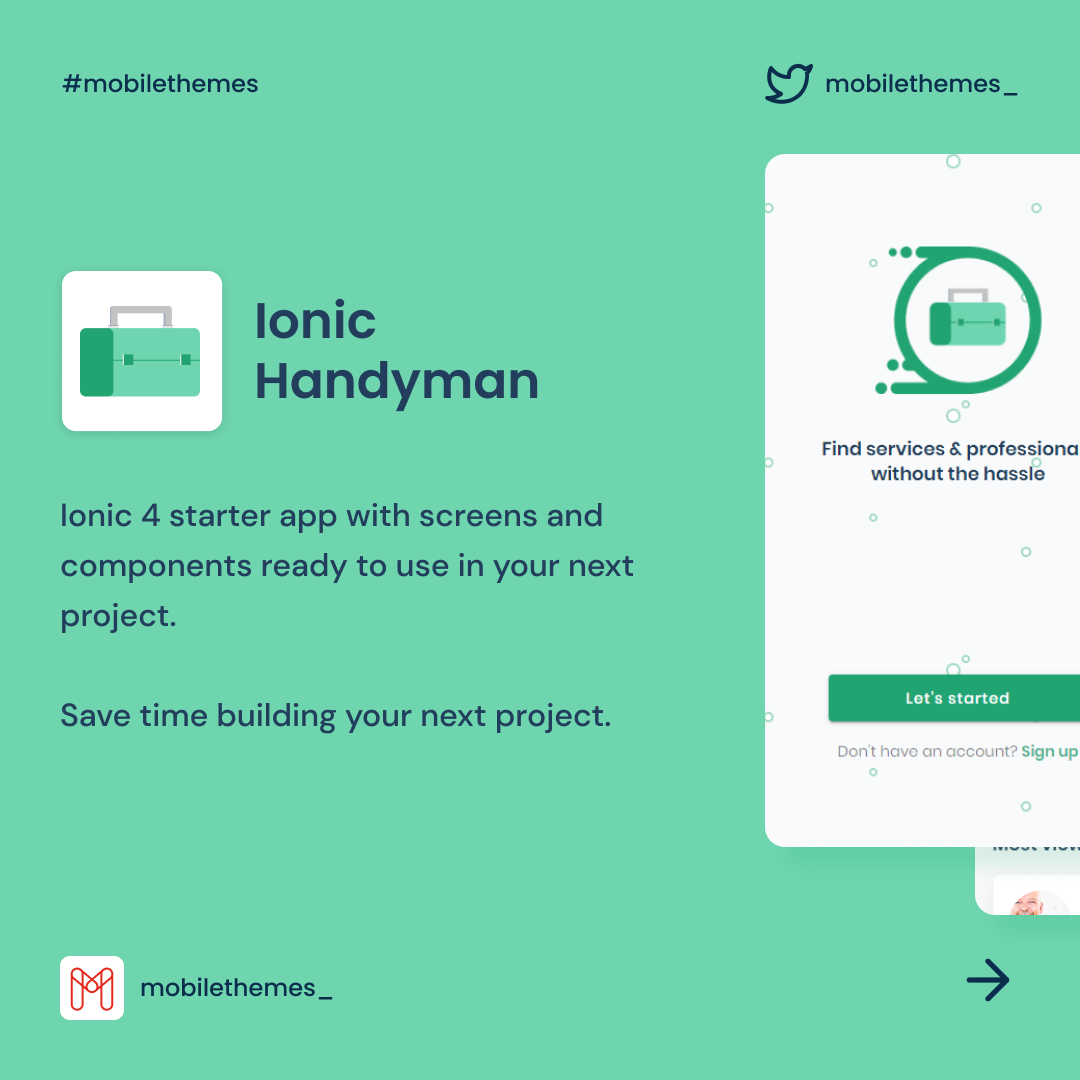 Handyman Services Ionic UI Theme gallery image