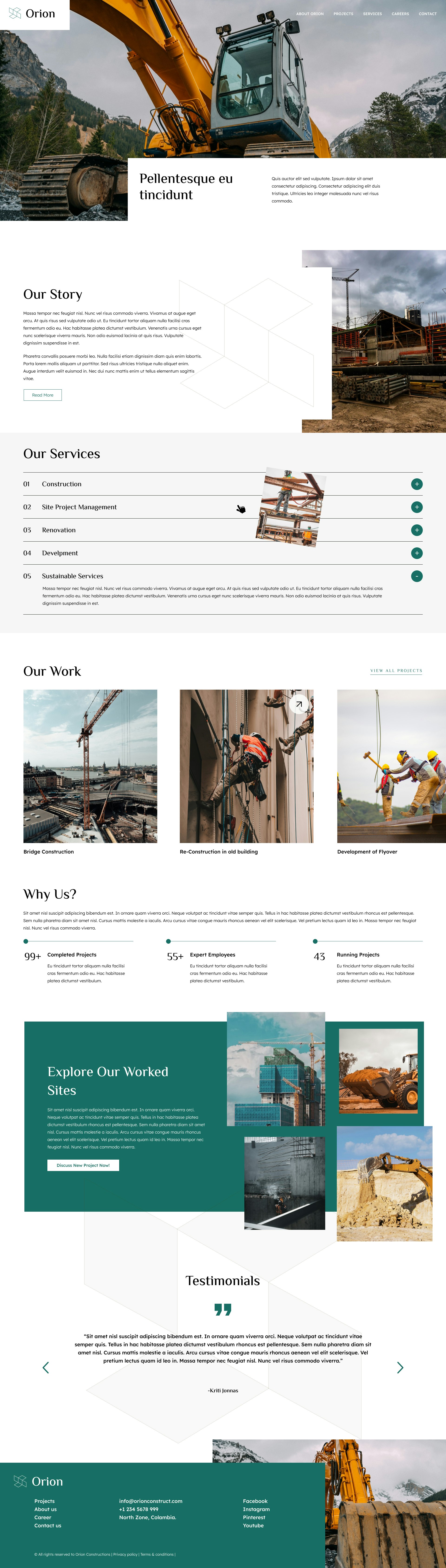 Mídia 2 de Modelo HTML do Site de Construção Orion