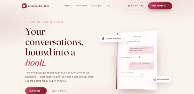 Chat Book Maker screenshot 2