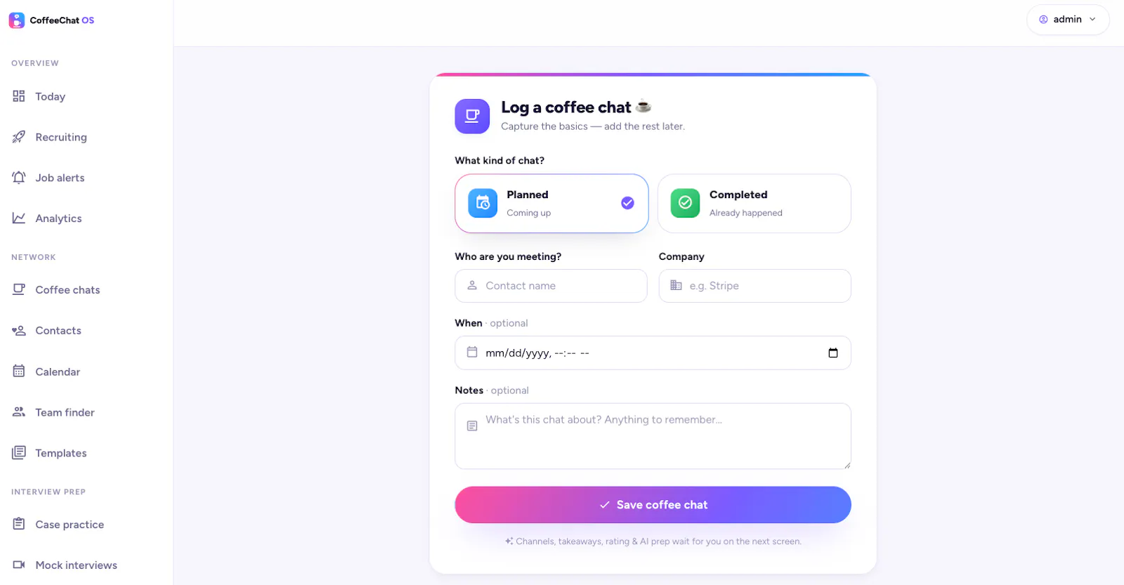 CoffeeChat OS screenshot 3