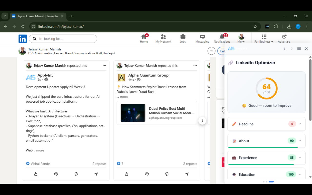 Apply In 5 (Beta Access) - Screenshot 4 showing product features and functionality