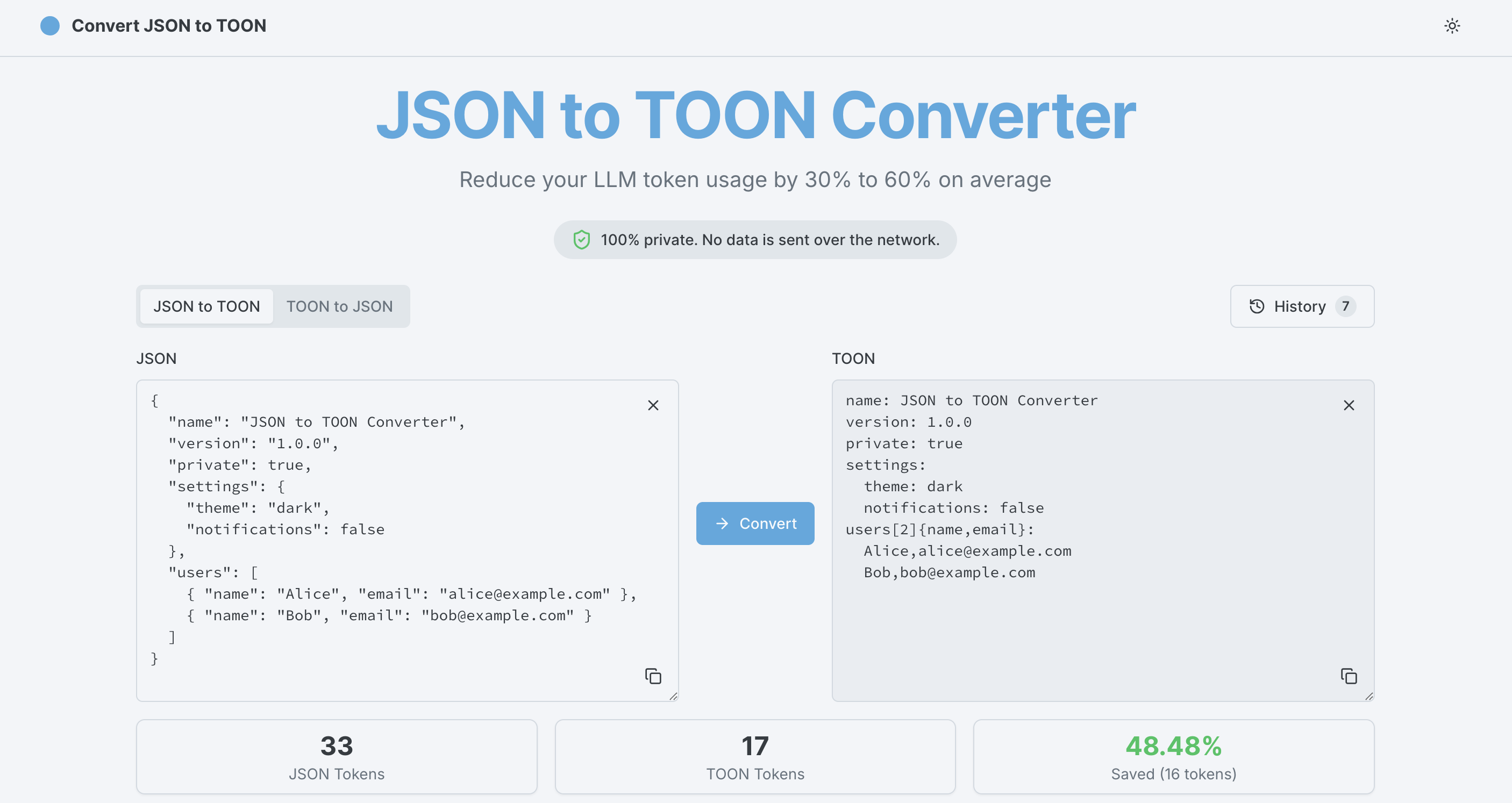 JSON to TOON Converter gallery image