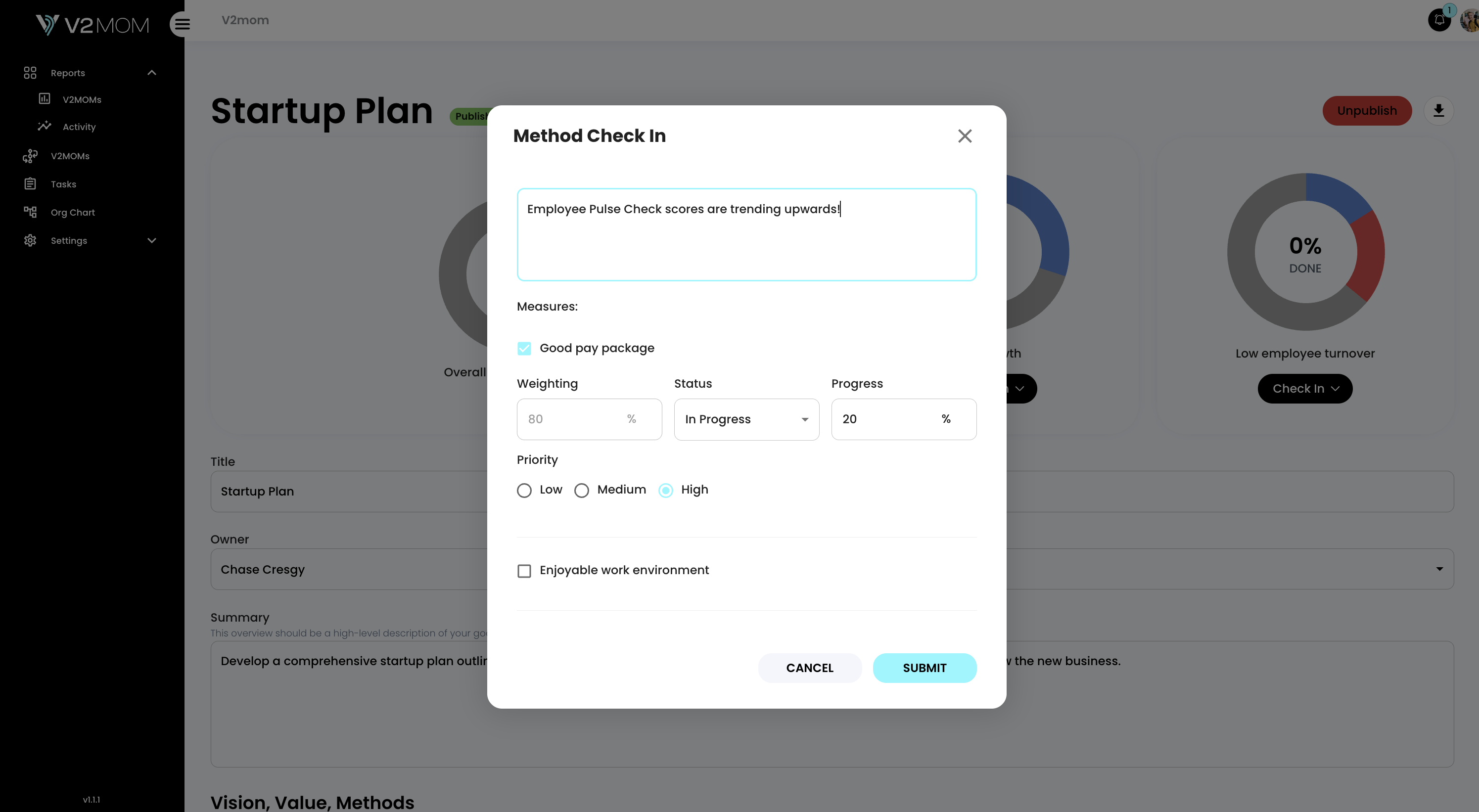 Mídia 7 de V2MOM.io - Alinhamento estratégico simplificado