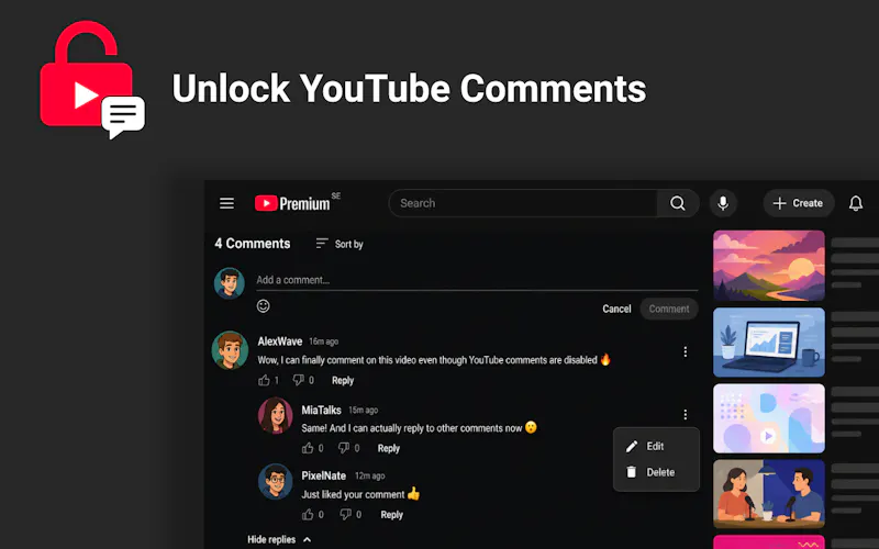 Unlock YouTube Comments screenshot 2