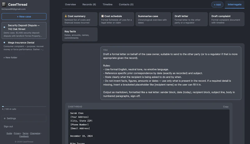 CaseThread screenshot 3
