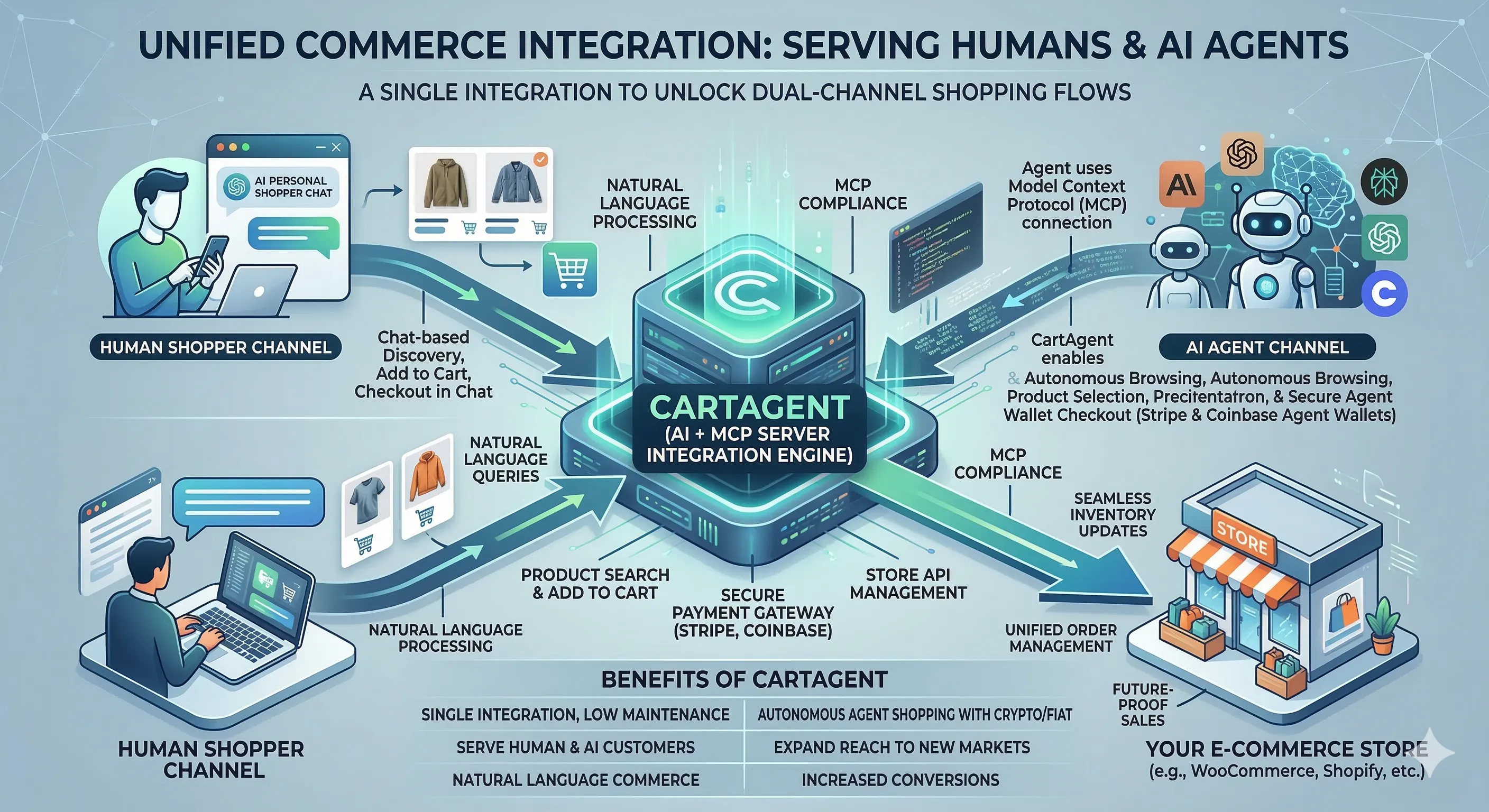 Agentic ecommerce 제품 배너