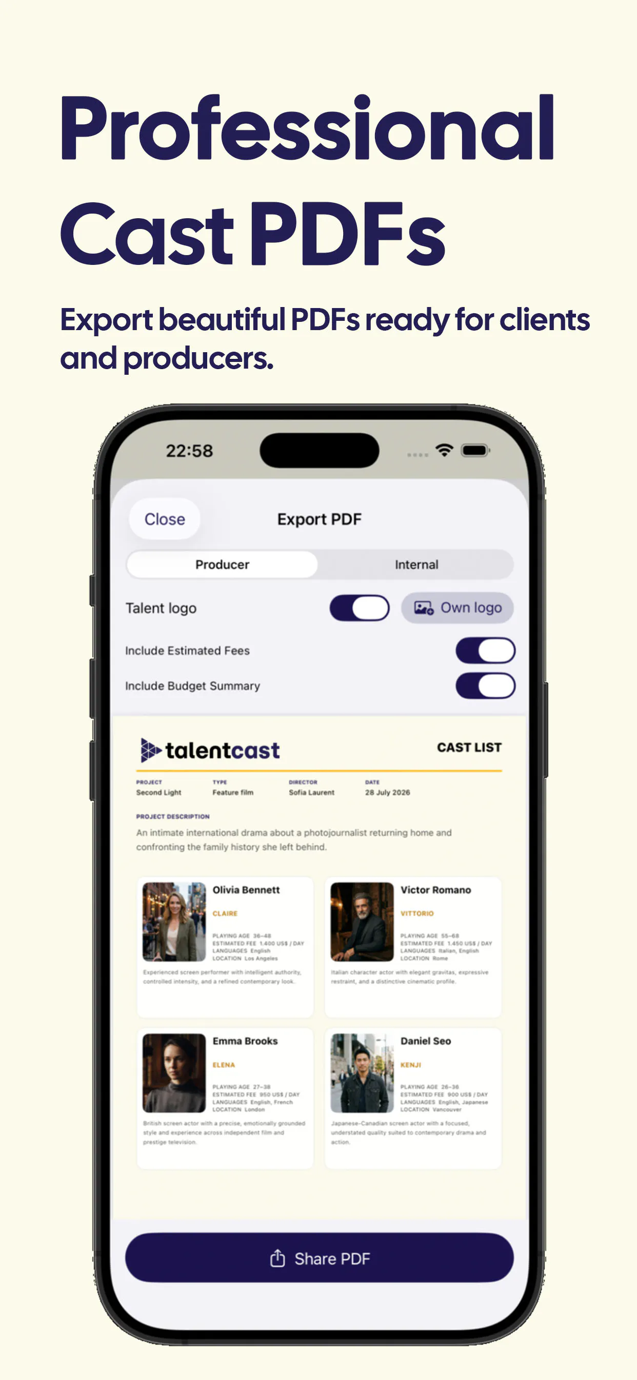 TalentCast screenshot