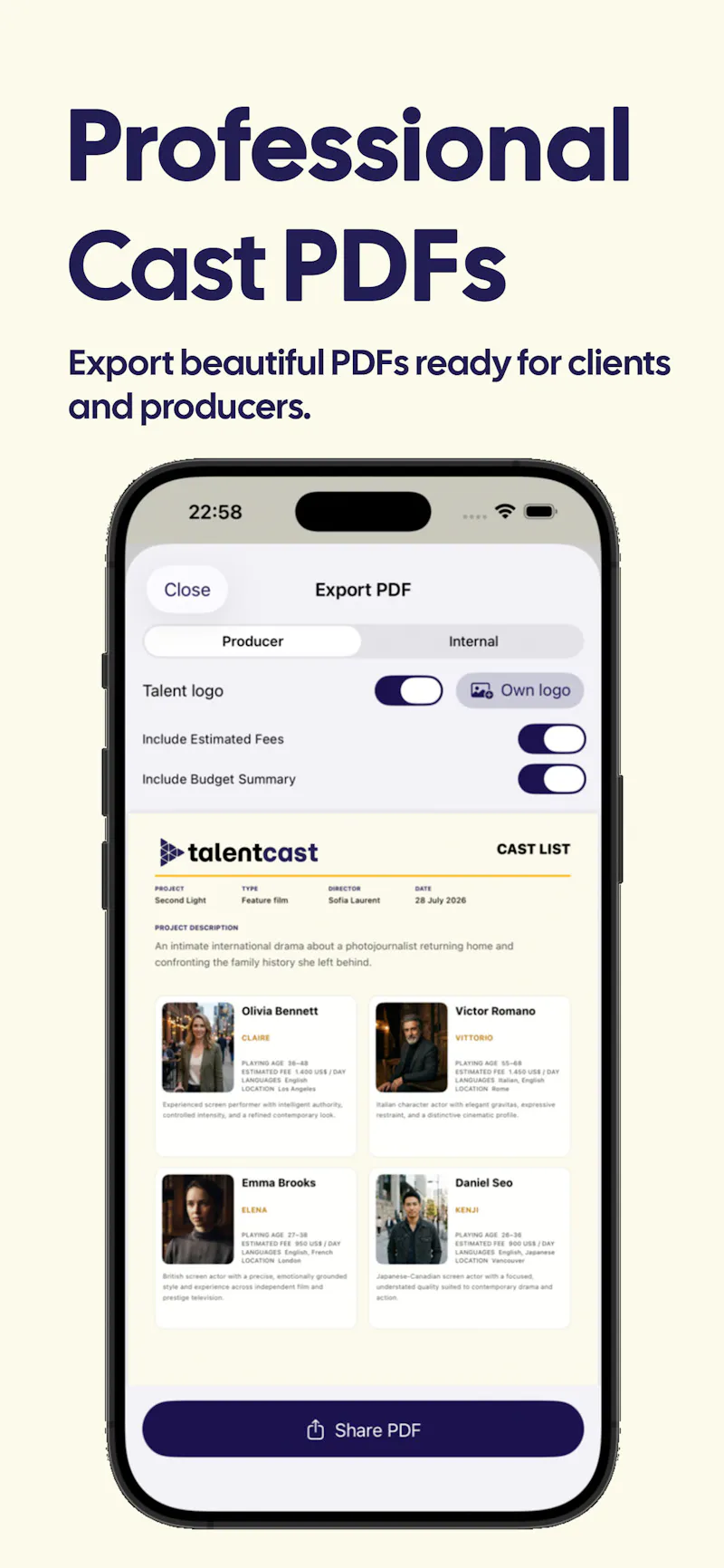 TalentCast screenshot 2