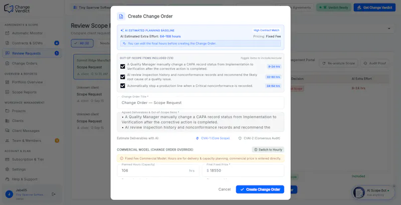 ChangeVerdict screenshot 3