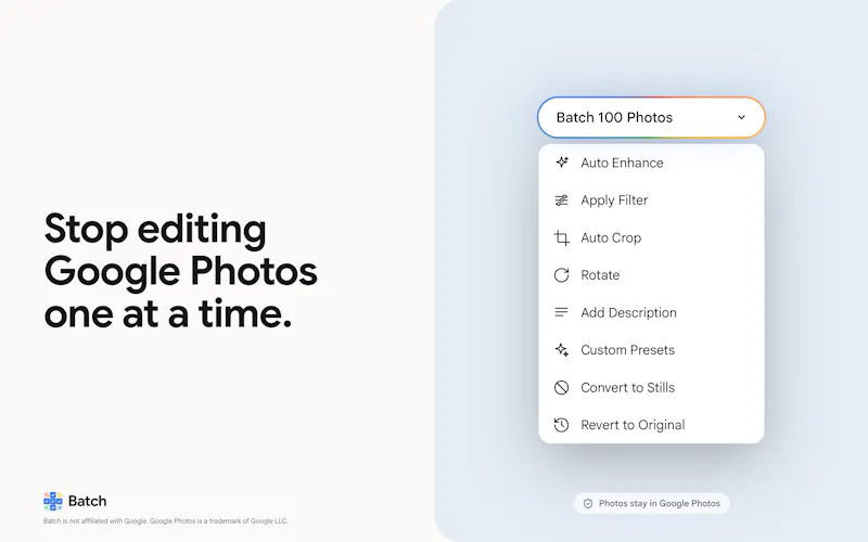 Bulk Edit/Delete/Download Google Photos screenshot 2