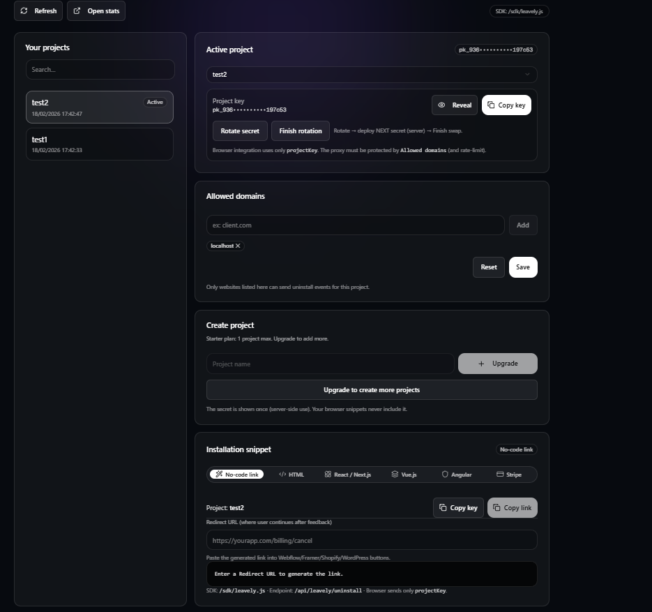 Leavely - Screenshot 2 showing product features and functionality