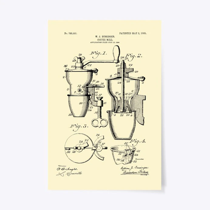 	Coffee Mill Patent Poster