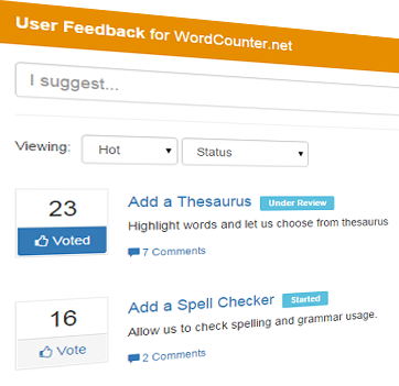 End User Feedback
