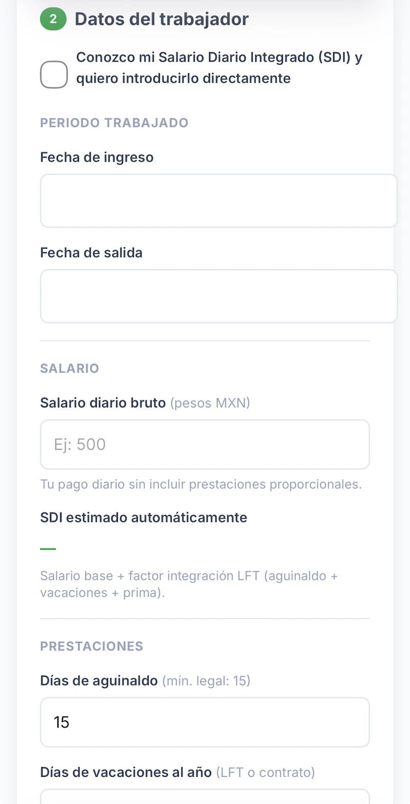 Calcular Liquidacion  Mexico Severance screenshot 2