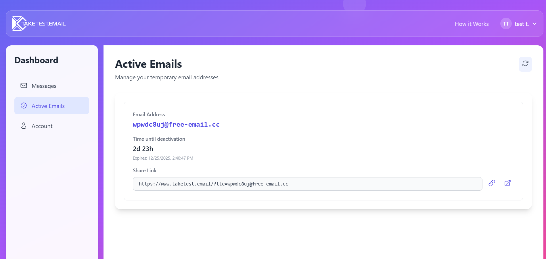 TTEmail - Screenshot 2 showing product features and functionality