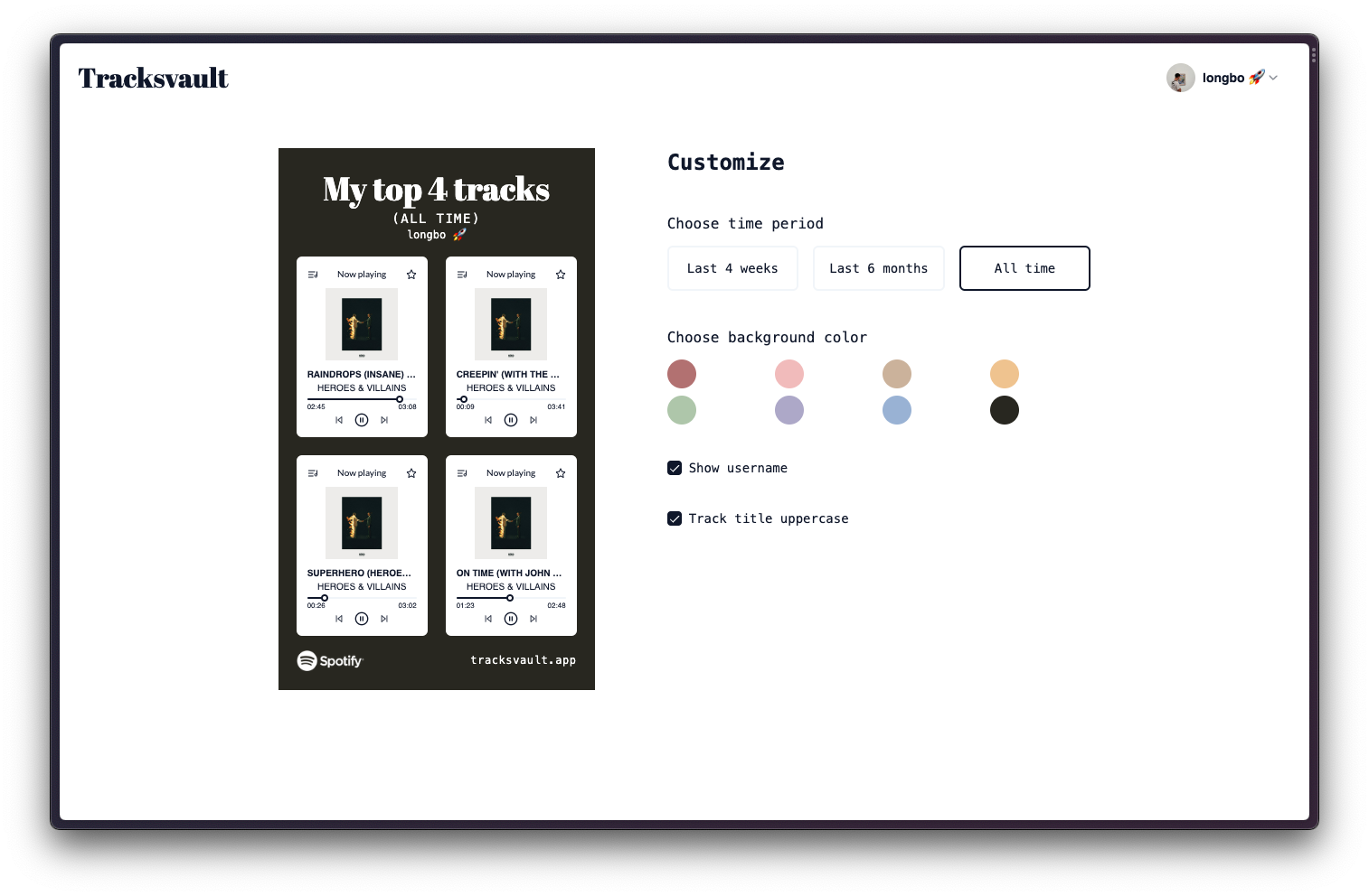 Tracksvault - Раскрыть свои основные моменты Spotify медиа 2
