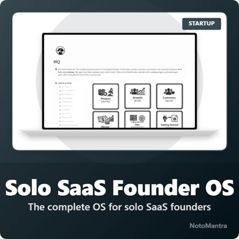 Solo SaaS Founder OS screenshot 1