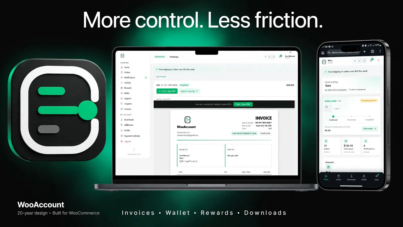 WooAccount screenshot 2