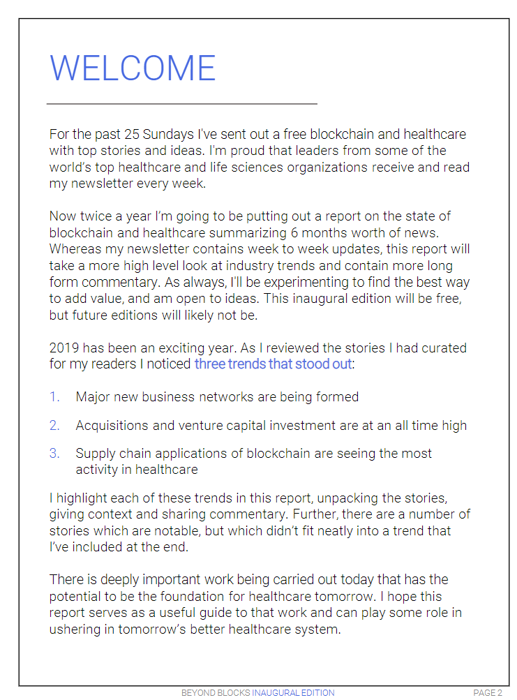 Free blockchain & healthcare newsletter gallery image