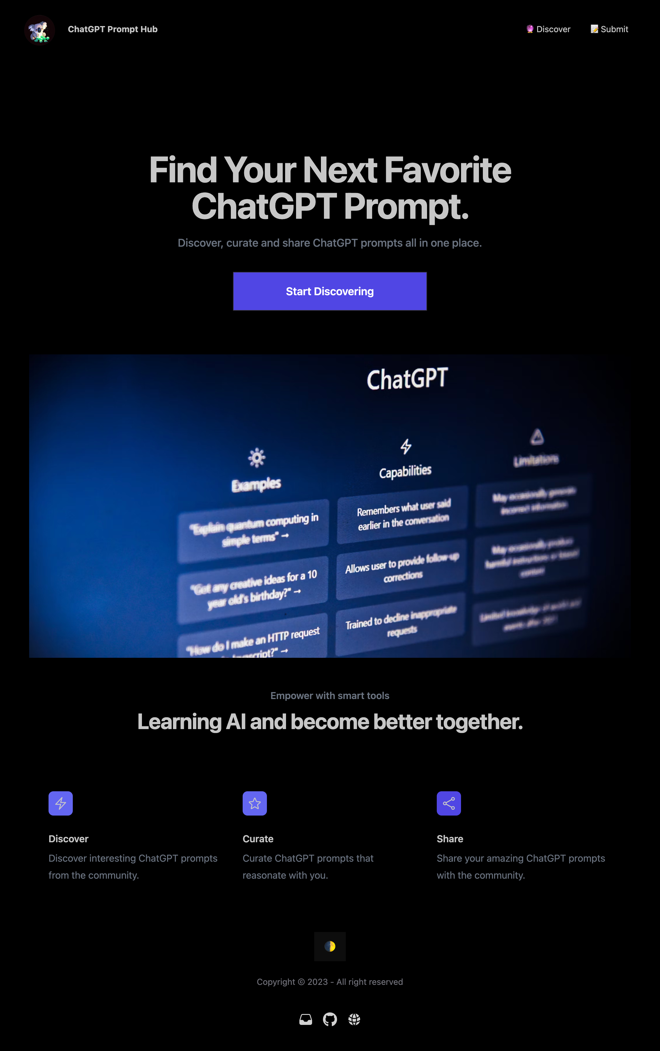 chatgpt 프롬프트 허브 - chatgpt 프롬프트를 한 곳에서 발견, 큐 레이트 및 공유 미디어 1
