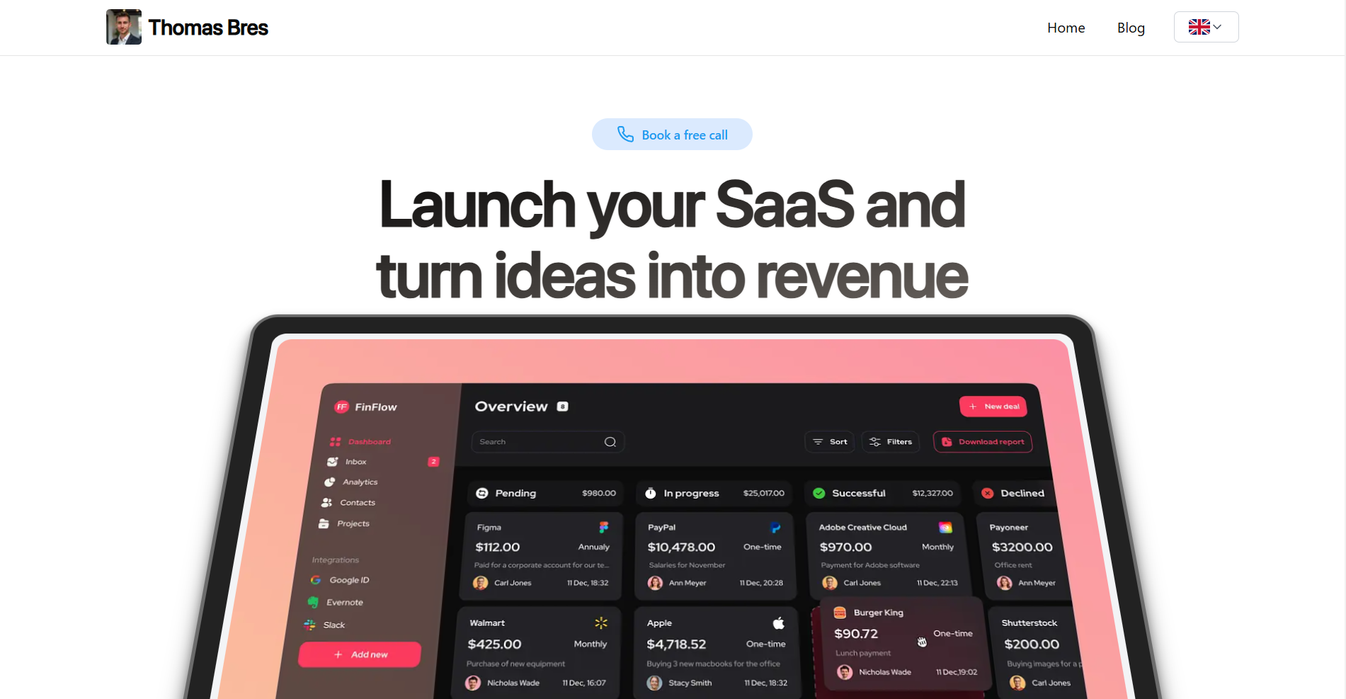 Thomas Bres - Web and Mobile Developer - Launch your SaaS and turn ideas into revenue media 1