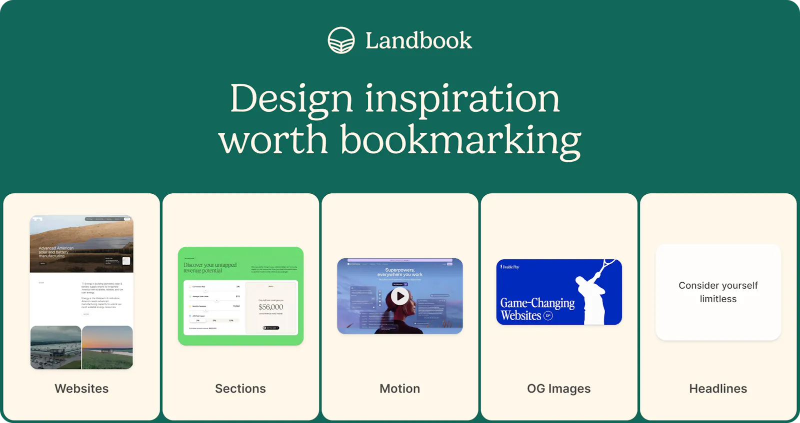Landbook: Design inspiration, curated screenshot 1