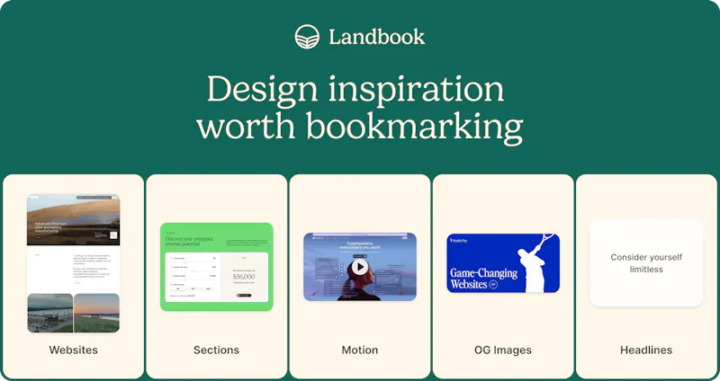 Landbook: Design inspiration, curated screenshot 1