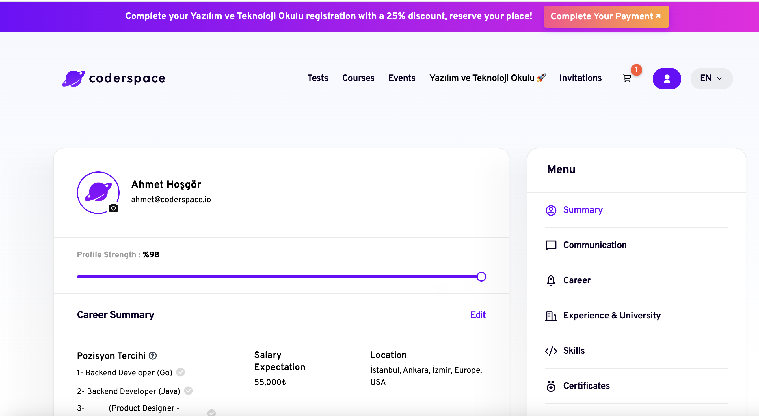 Média Espace de code - Plateforme de carrière technique 1