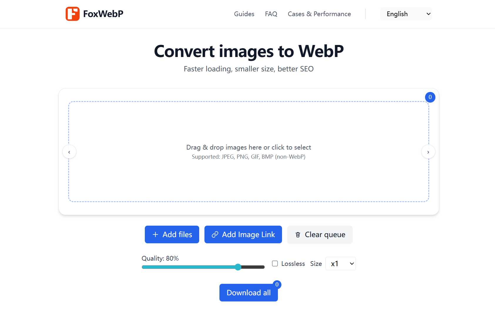 Fox WebP - Main product screenshot demonstrating key features and user interface