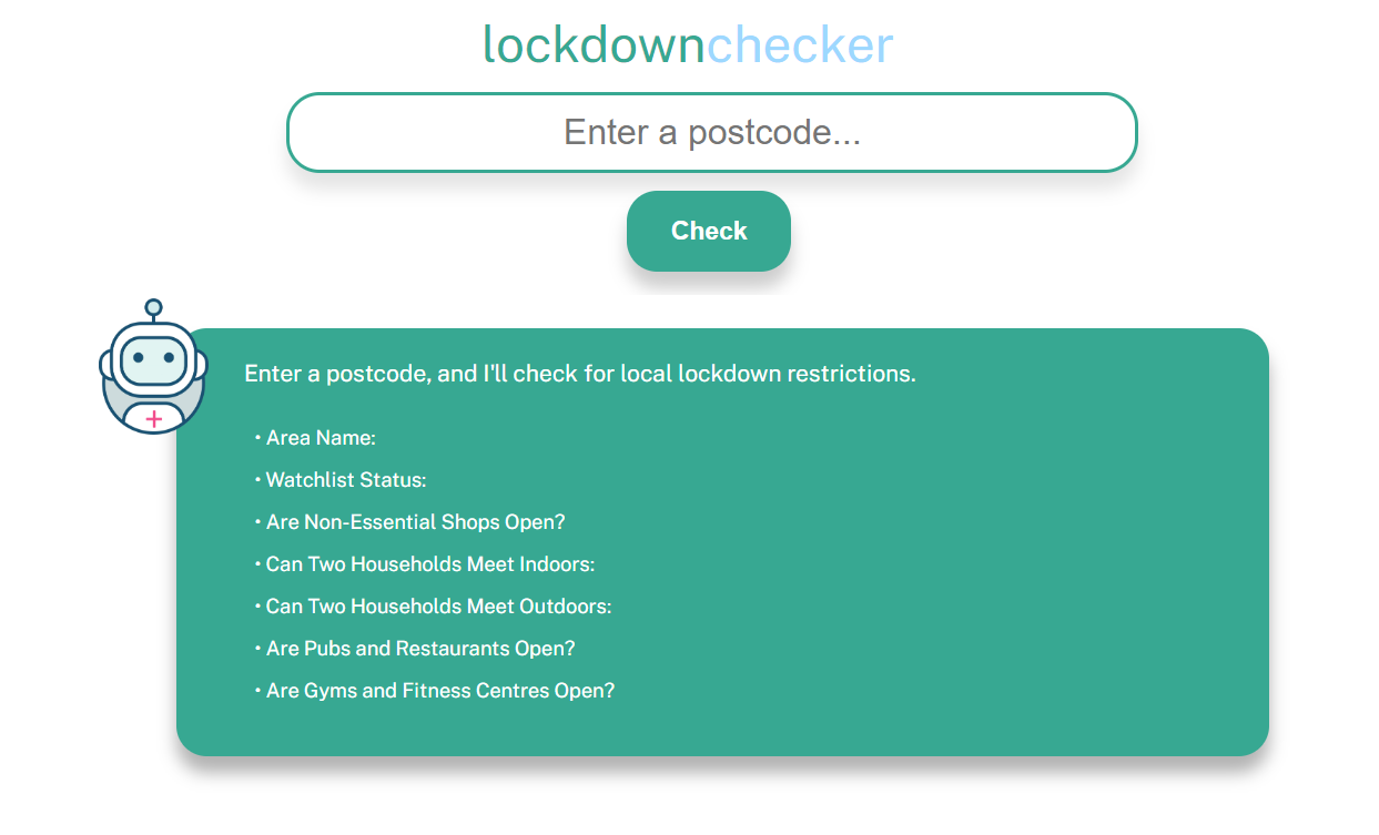 LockdownChecker - API and Website gallery image