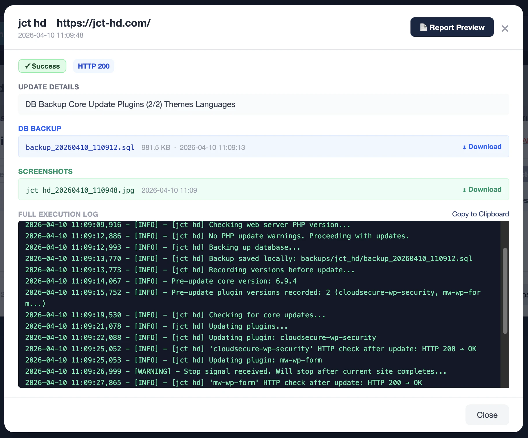 WP Maintenance Manager screenshot 3