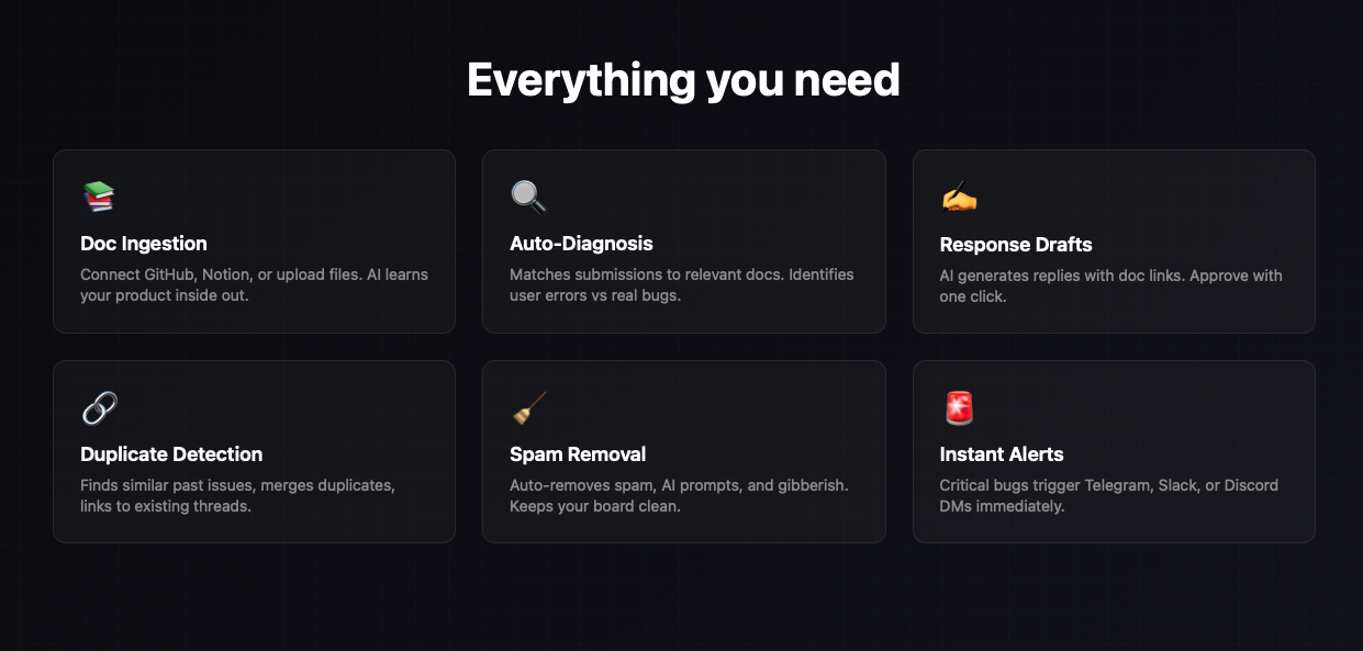 BugBrain - Screenshot 4 showing product features and functionality