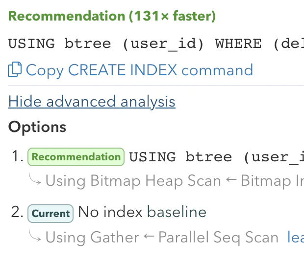 pganalyze Index Advisor for Postgres