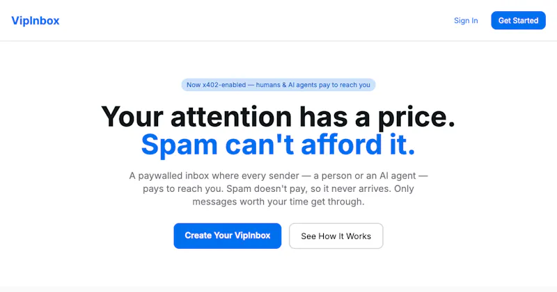 VipInbox x402 screenshot 1