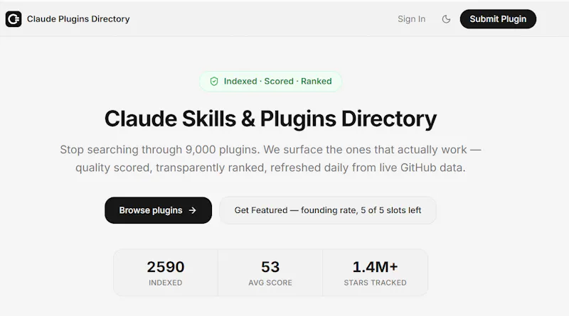 Claude Plugins Directory screenshot 1
