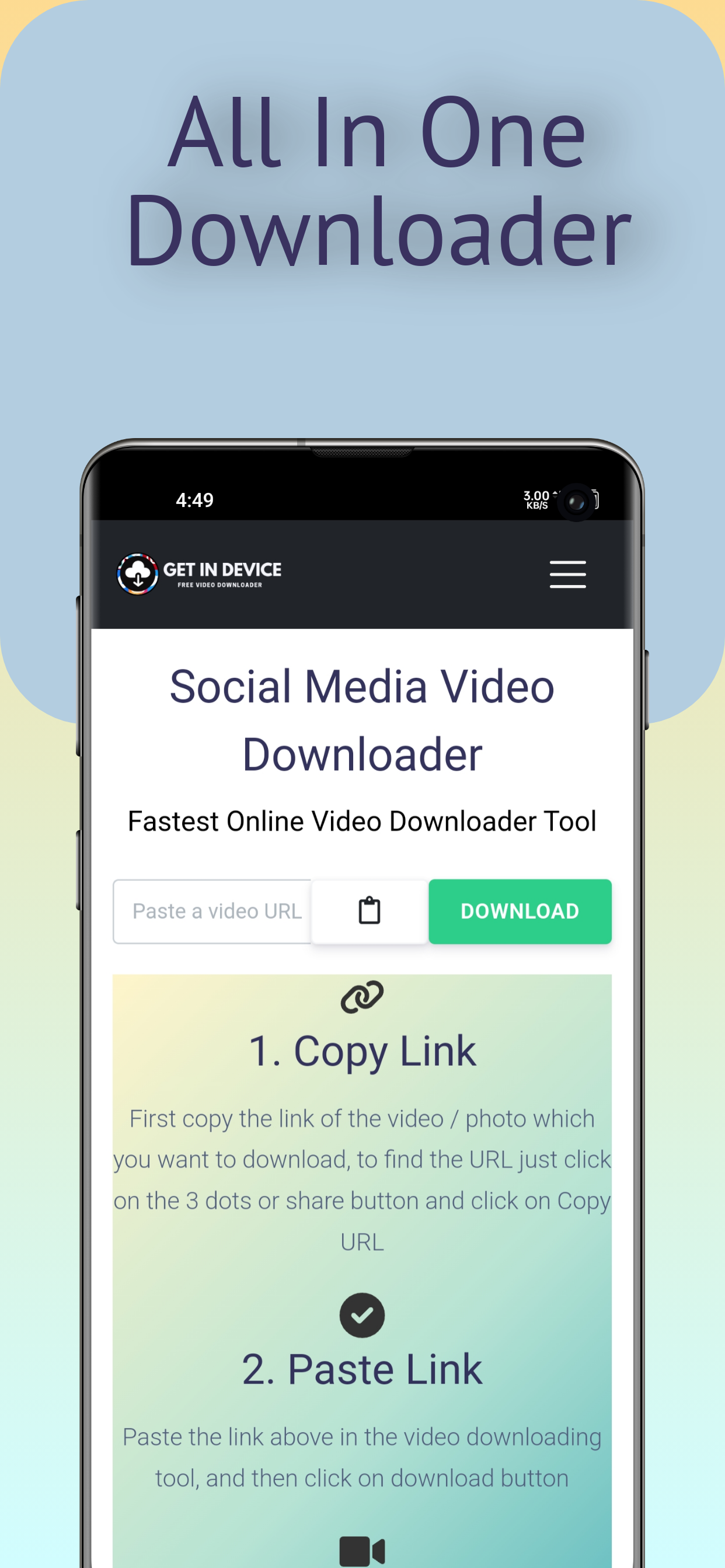 GetIndevice - Social Video Downloader media 2