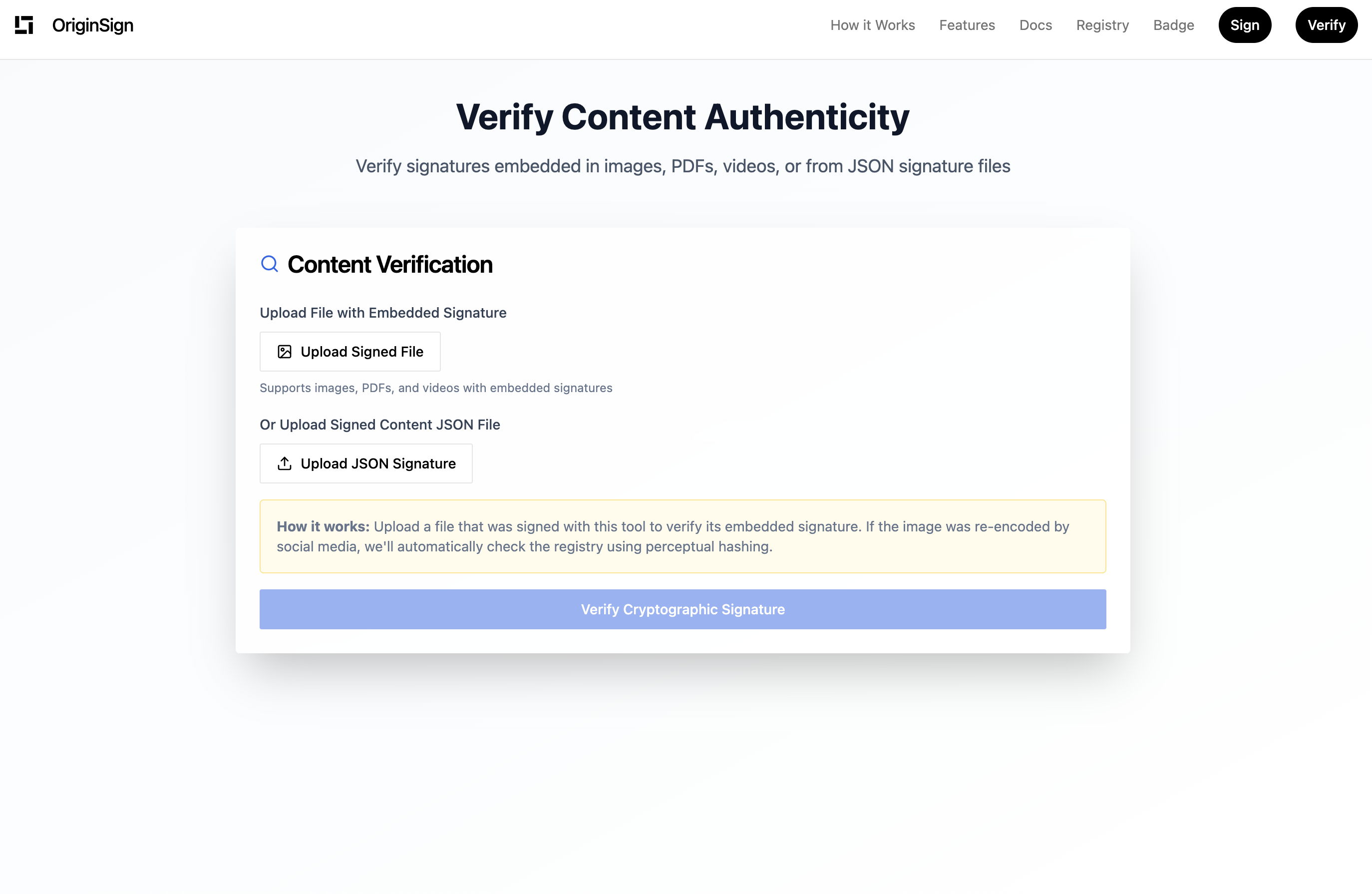 OriginSign - Screenshot 3 showing product features and functionality