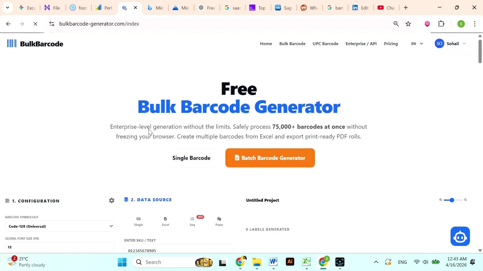 Free Bulk Barcode & QR Generator screenshot 1 (video preview)