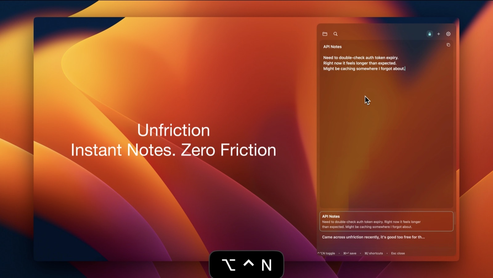 Unfriction - Main product screenshot demonstrating key features and user interface